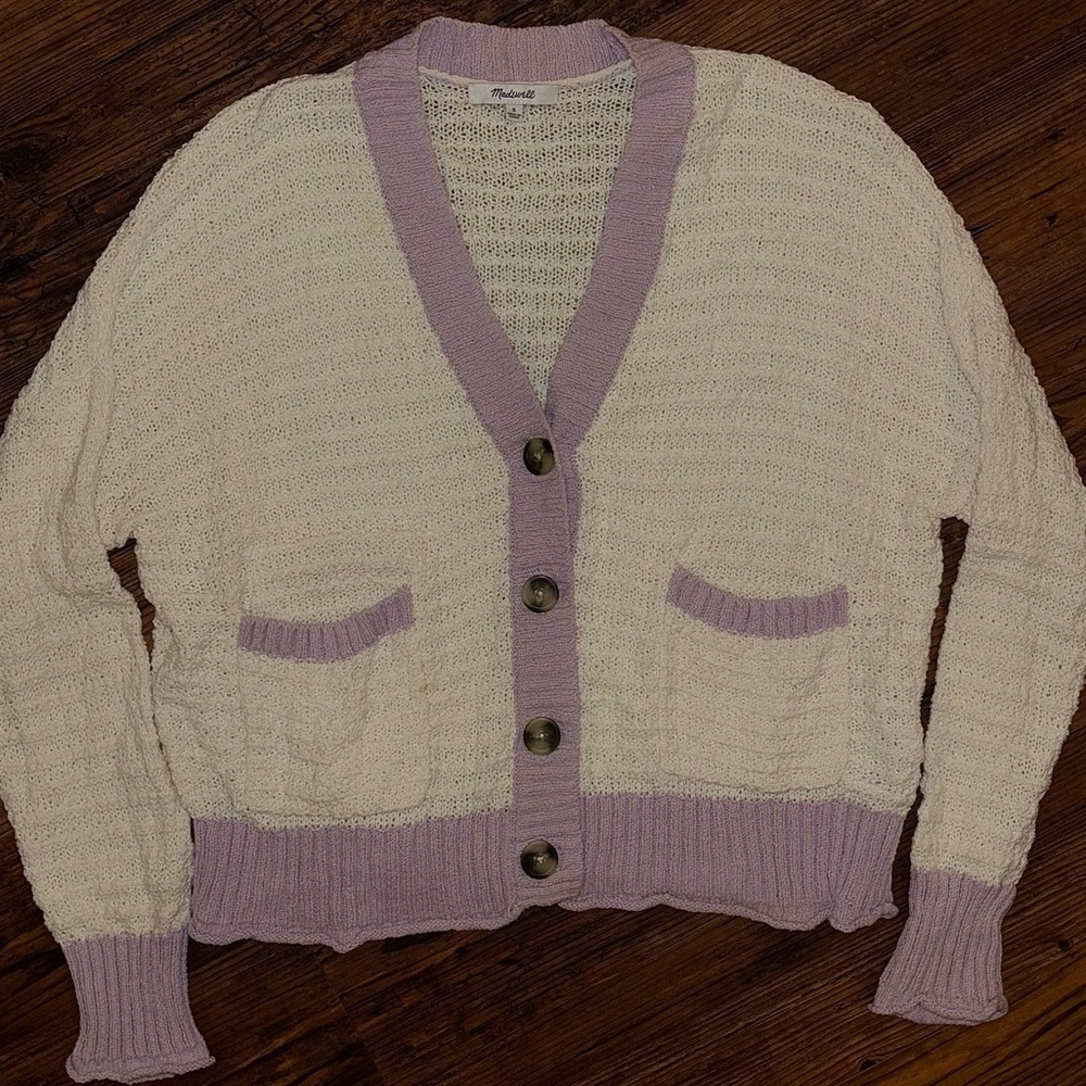 Madewell Seabrook Cardigan Sweater in Colorblock